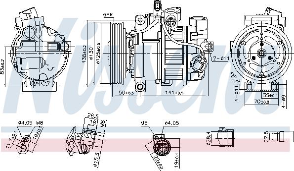 Nissens 890921 - Компресор, кондиціонер autozip.com.ua