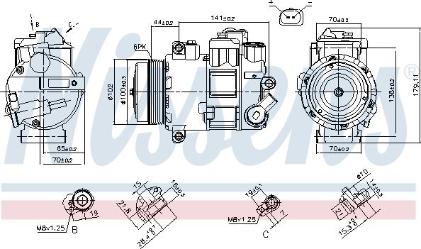 NISSENS 890412 - Компресор, кондиціонер autozip.com.ua