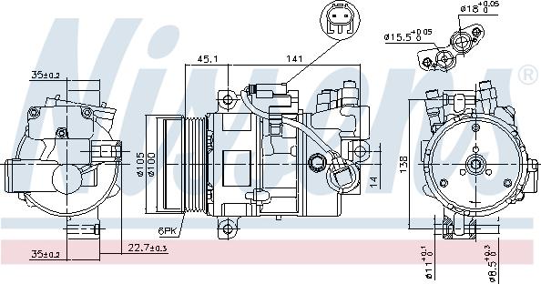 Nissens 89043 - Компресор, кондиціонер autozip.com.ua