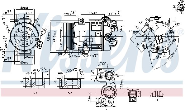 NISSENS 890420 - Компресор, кондиціонер autozip.com.ua