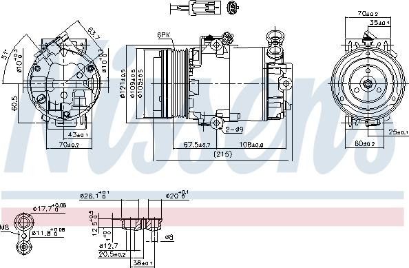 Nissens 89042 - Компресор, кондиціонер autozip.com.ua