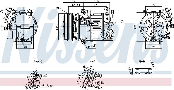 NISSENS 890591 - Компресор, кондиціонер autozip.com.ua