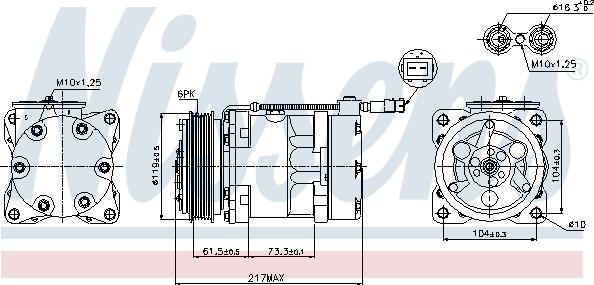 Nissens 89056 - Компресор, кондиціонер autozip.com.ua