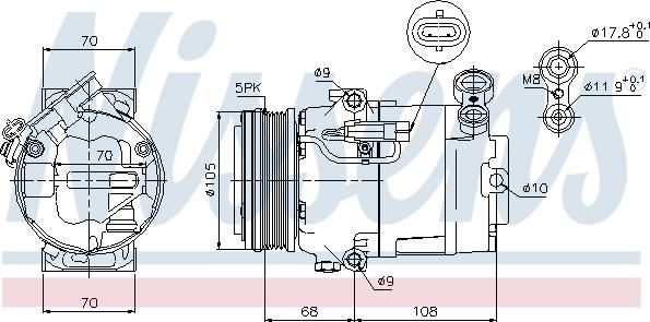 Nissens 89050 - Компресор, кондиціонер autozip.com.ua