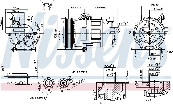 NISSENS 890698 - Компресор, кондиціонер autozip.com.ua