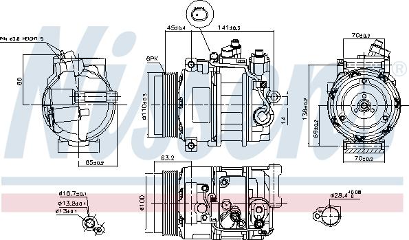 NISSENS 890634 - Компресор, кондиціонер autozip.com.ua