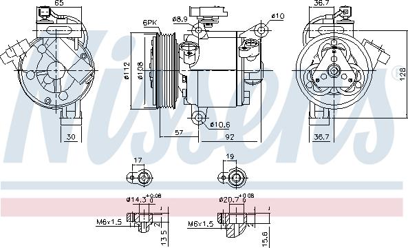 Nissens 890638 - Компресор, кондиціонер autozip.com.ua