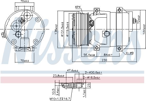 NISSENS  890050 - Компресор, кондиціонер autozip.com.ua