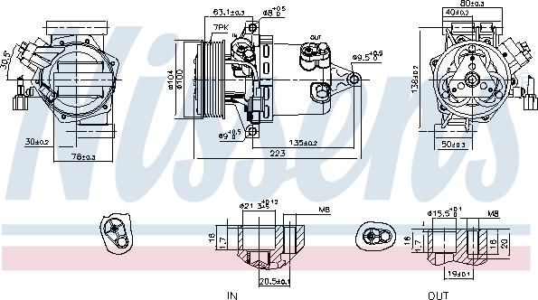 NISSENS 890053 - Компресор, кондиціонер autozip.com.ua