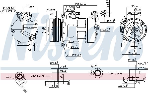 Nissens 890062 - Компресор, кондиціонер autozip.com.ua