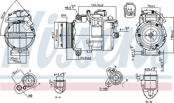 Nissens 890012 - Компресор, кондиціонер autozip.com.ua