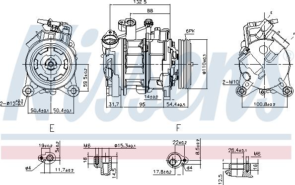 Nissens 890072 - Компресор, кондиціонер autozip.com.ua