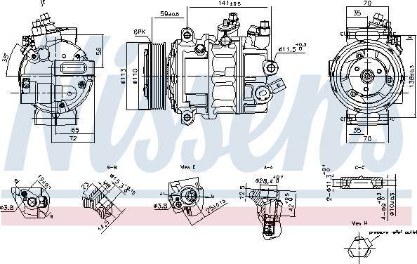 NISSENS 890893 - Компресор, кондиціонер autozip.com.ua