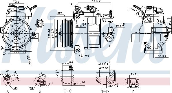 NISSENS 890800 - Компресор, кондиціонер autozip.com.ua