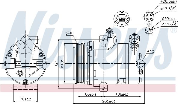 Nissens 89024 - компрессор кондиционера OPEL ASTRA G   98- Nissens autozip.com.ua