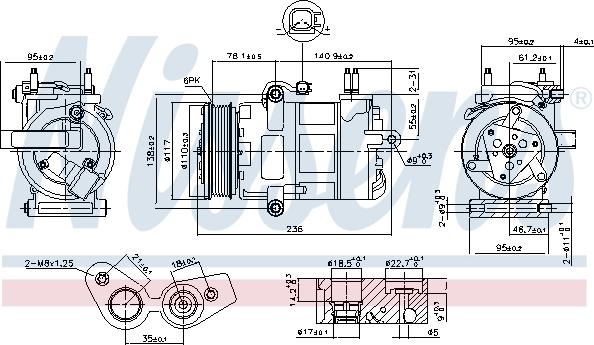 NISSENS 890217 - Компресор, кондиціонер autozip.com.ua