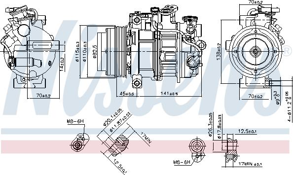 Nissens 890717 - Компресор, кондиціонер autozip.com.ua