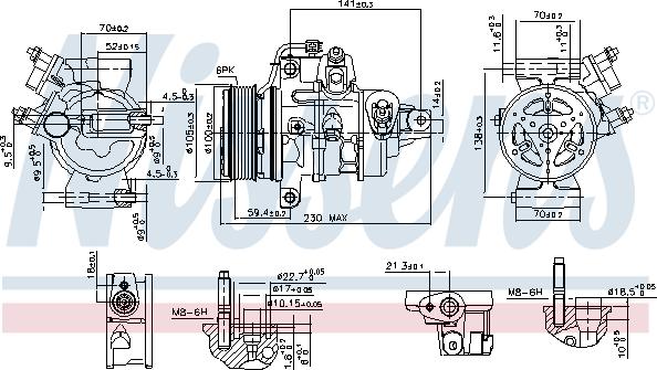 Nissens 890787 - Компресор, кондиціонер autozip.com.ua