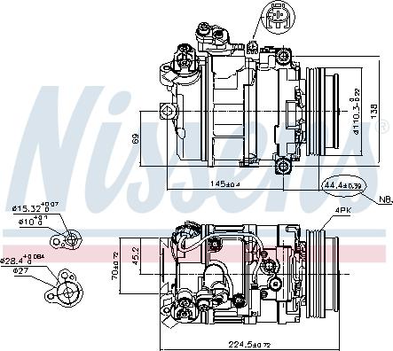 Nissens 89199 - компрессор кондиционера BMW 5 SERIES E60 545i   03- Nissens autozip.com.ua