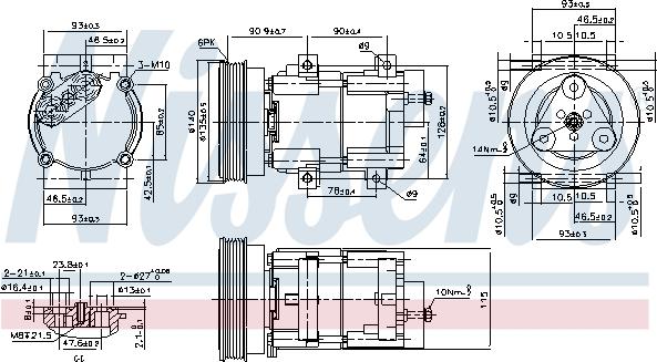 Nissens 89191 - Компресор, кондиціонер autozip.com.ua