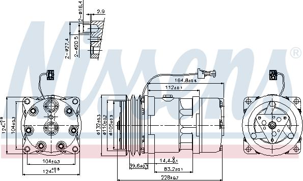 Nissens 89141 - Компресор, кондиціонер autozip.com.ua