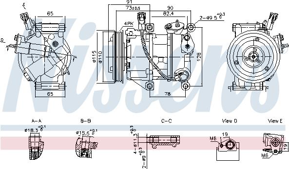 NISSENS 891095 - Компресор, кондиціонер autozip.com.ua