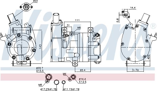NISSENS 891066 - Компресор, кондиціонер autozip.com.ua
