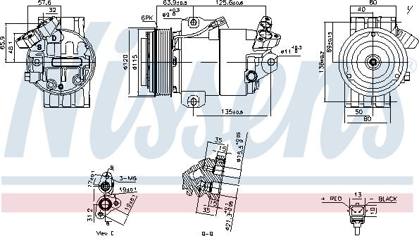 Nissens 891012 - Компресор, кондиціонер autozip.com.ua