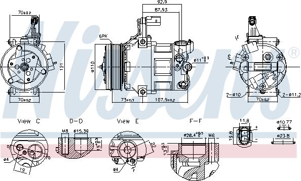 NISSENS 891034 - Компресор, кондиціонер autozip.com.ua