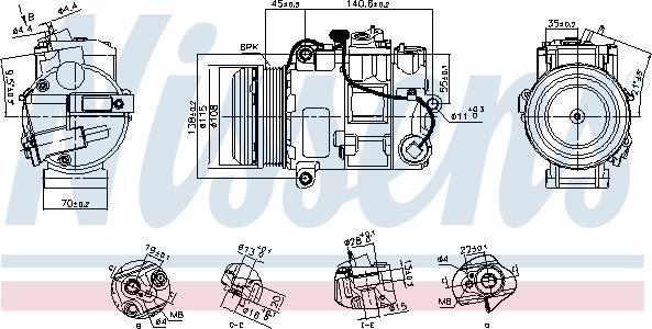 NISSENS 891031 - Компресор, кондиціонер autozip.com.ua