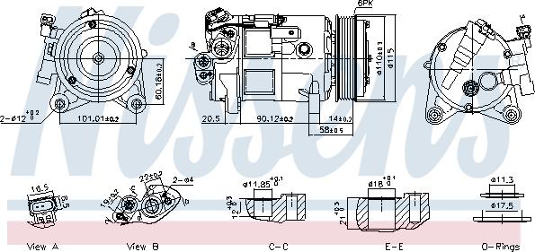 NISSENS 891038 - Компресор, кондиціонер autozip.com.ua