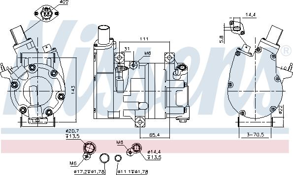 NISSENS 891075 - Компресор, кондиціонер autozip.com.ua