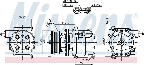 Nissens 89358 - Компресор, кондиціонер autozip.com.ua