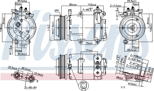 Nissens 89383 - Компресор, кондиціонер autozip.com.ua