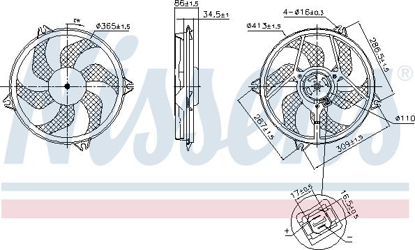 Nissens 850093 - Вентилятор, охолодження двигуна autozip.com.ua