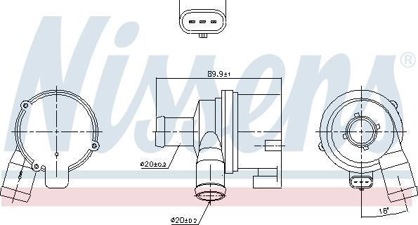 Nissens 831070 - Додатковий водяний насос autozip.com.ua