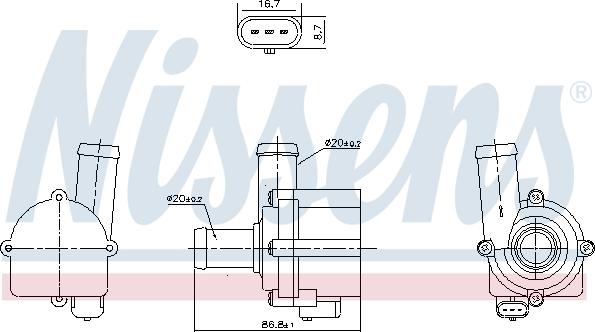 Nissens 832121 - Водяний насос autozip.com.ua