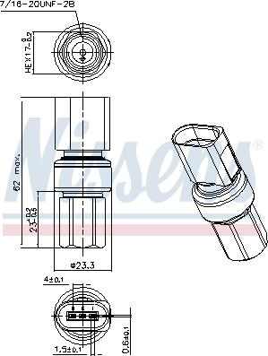 NISSENS 301098 - Пневматичний вимикач, кондиціонер autozip.com.ua