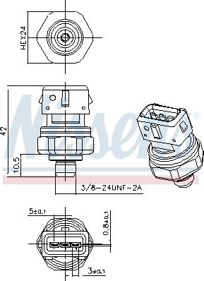 NISSENS 301069 - Пневматичний вимикач, кондиціонер autozip.com.ua