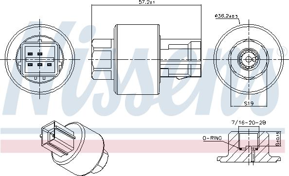 NISSENS 301019 - Пневматичний вимикач, кондиціонер autozip.com.ua