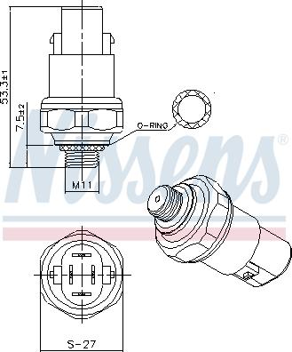 NISSENS 301088 - Пневматичний вимикач, кондиціонер autozip.com.ua