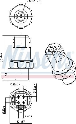 NISSENS 301036 - Пневматичний вимикач, кондиціонер autozip.com.ua