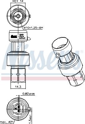 NISSENS 301024 - Пневматичний вимикач, кондиціонер autozip.com.ua