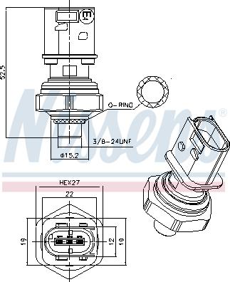 NISSENS 301026 - Пневматичний вимикач, кондиціонер autozip.com.ua