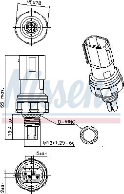 NISSENS 301140 - Пневматичний вимикач, кондиціонер autozip.com.ua