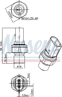 NISSENS 301101 - Пневматичний вимикач, кондиціонер autozip.com.ua