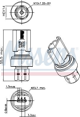 NISSENS 301102 - Пневматичний вимикач, кондиціонер autozip.com.ua