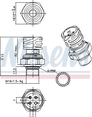 NISSENS 301107 - Пневматичний вимикач, кондиціонер autozip.com.ua