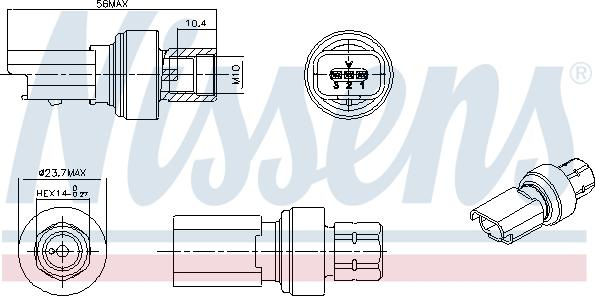 NISSENS 301136 - Пневматичний вимикач, кондиціонер autozip.com.ua