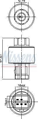 Nissens 301127 - Пневматичний вимикач, кондиціонер autozip.com.ua